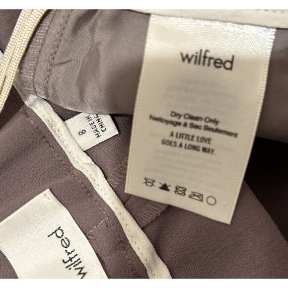 Aritzia Wilfred Darontal Pull On Pant Taupe Crepe Size 8 Pockets Elastic Waist - Picture 4 of 4